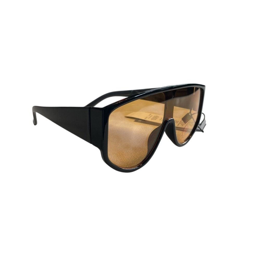 PrettyLittleThing Orange Black With Orange Lens Oversized Visor Sunglasses NWT - Picture 2 of 8